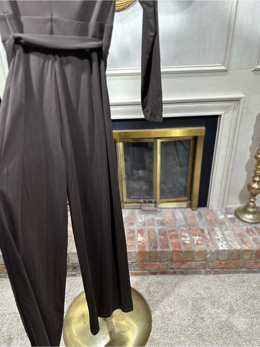 Lauren Ralph Lauren Jumpsuit Small Brown Belted Quiet Luxury Espresso Core - Picture 5 of 12